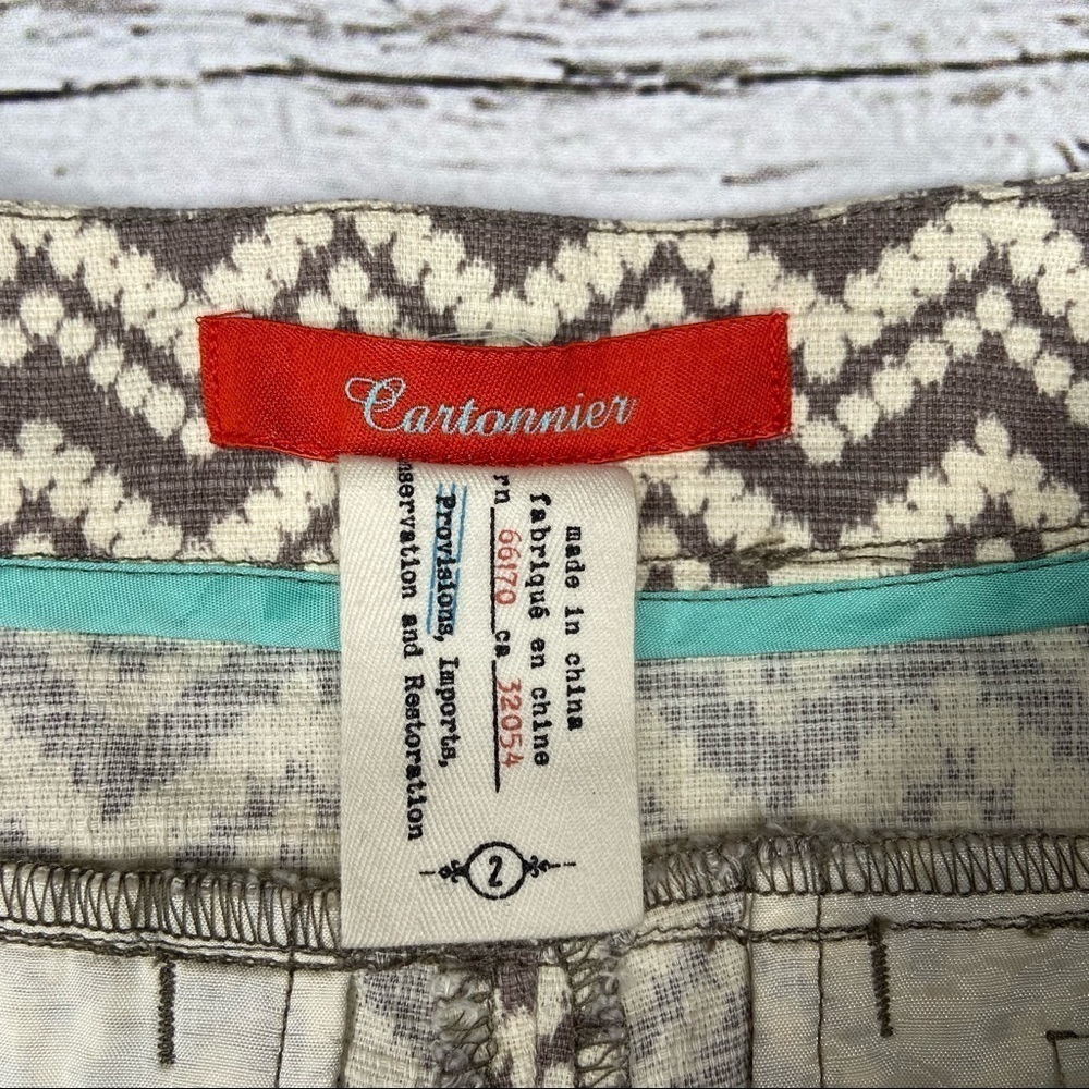 Anthro Cartonnier Melisma Chevron Shorts Size 2 View 2